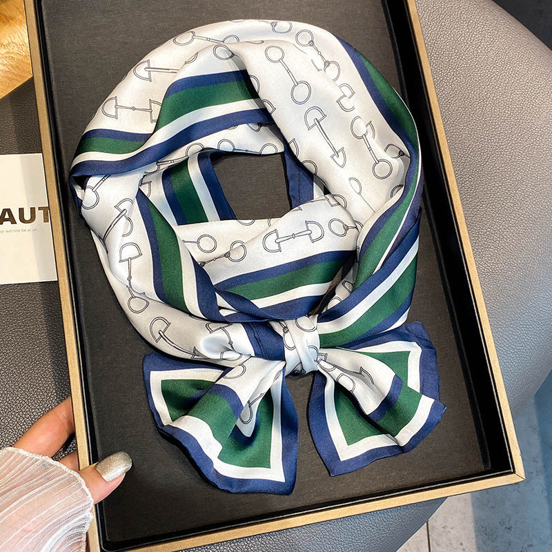 Warm Small Silk Scarf Thin Narrow Ribbon