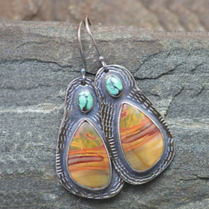 Retro Geometric Enamel Personalized Earrings