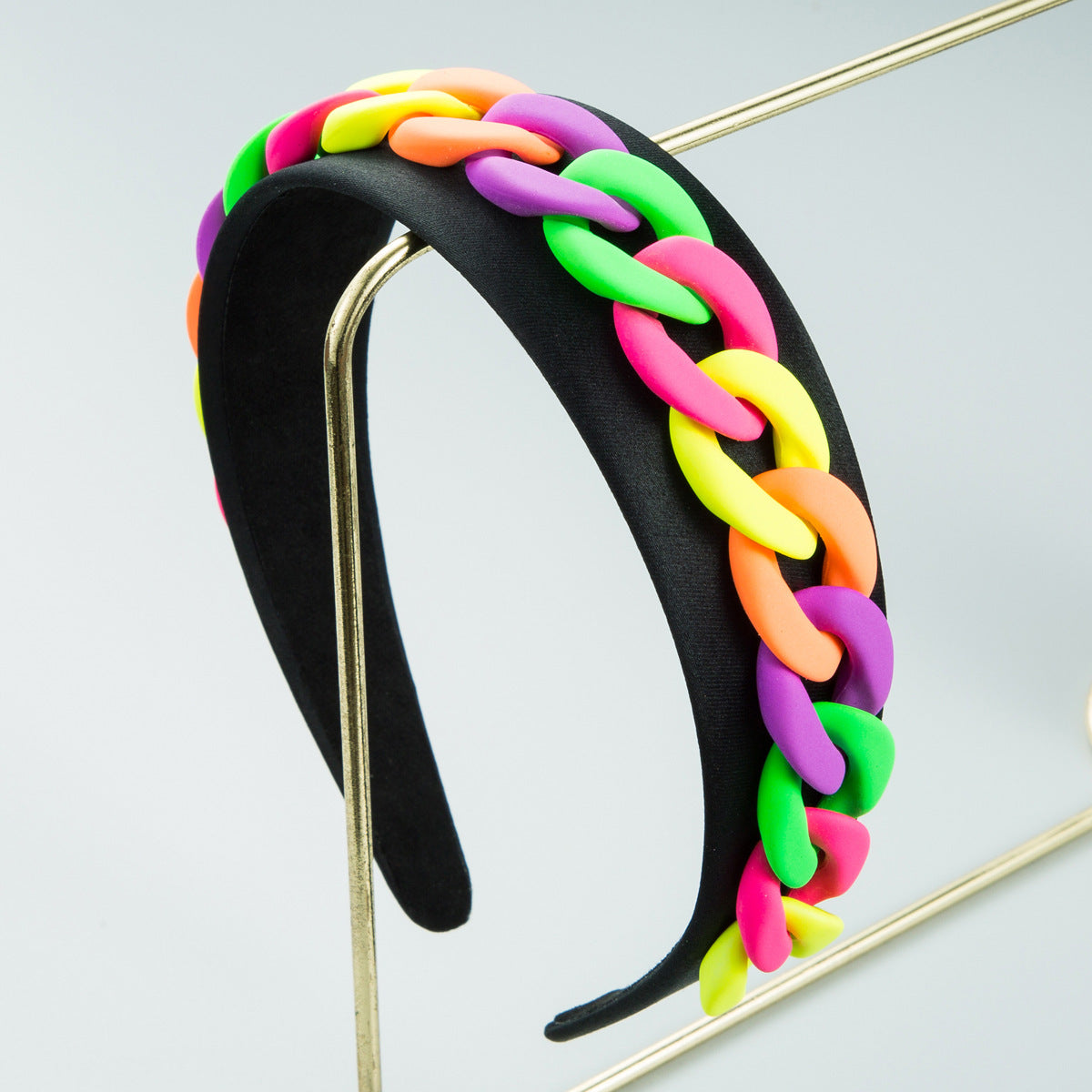 Ladies Wide Brim Colorful Chain Macaron Headband