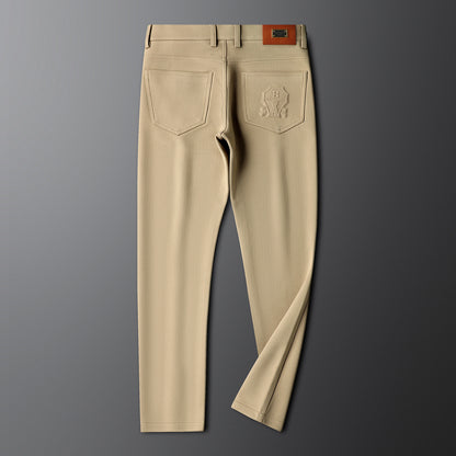 Autumn And Winter Khaki Fashion Casual Men's Simple Skinny Pants