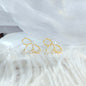 Pearl Bow Stud Earrings Women's High Sense