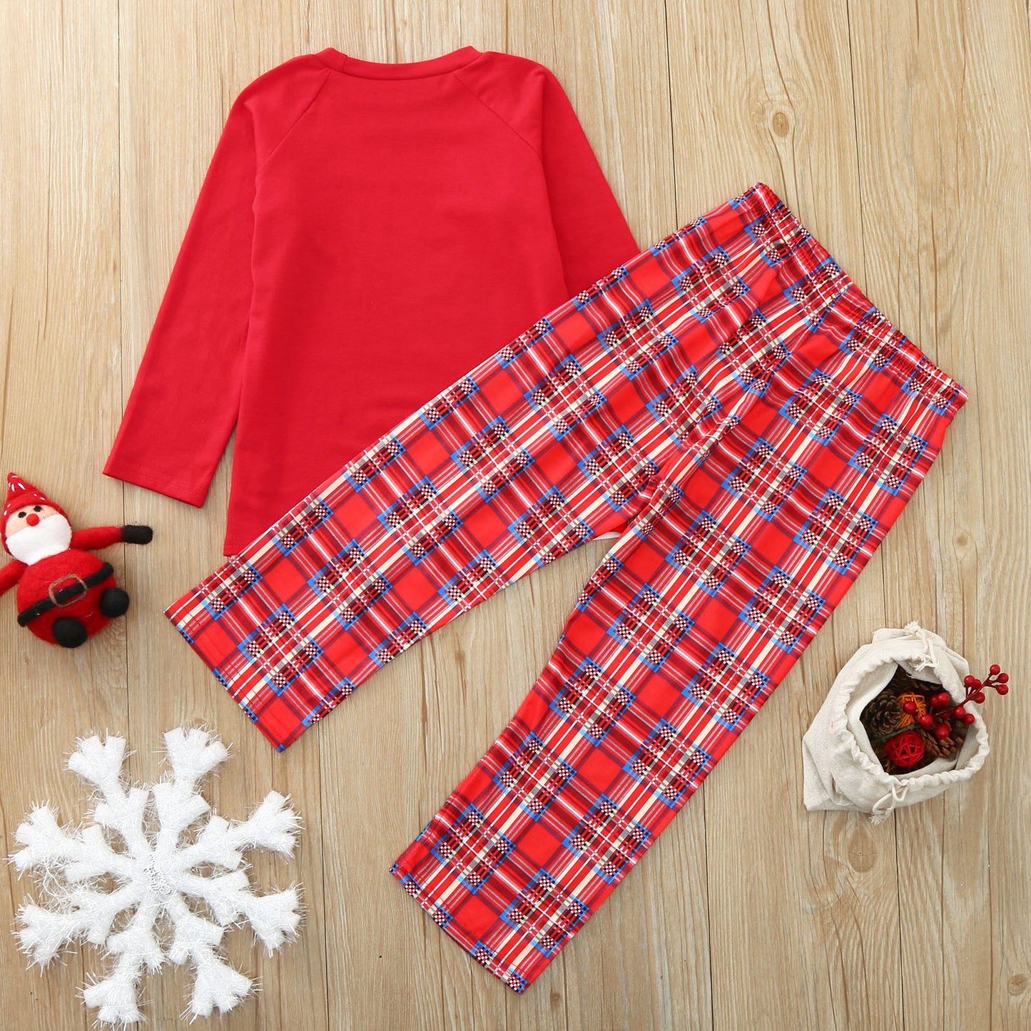 Printed Long-sleeved Pajamas And Home Clothes Christmas Set