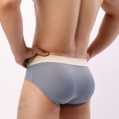 Men's Thin Breathable Sexy Briefs U Convex Big Bag Comfortable Solid Color Simple