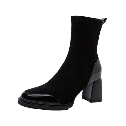 Genuine Leather Skinny Women's Short Martin Boots