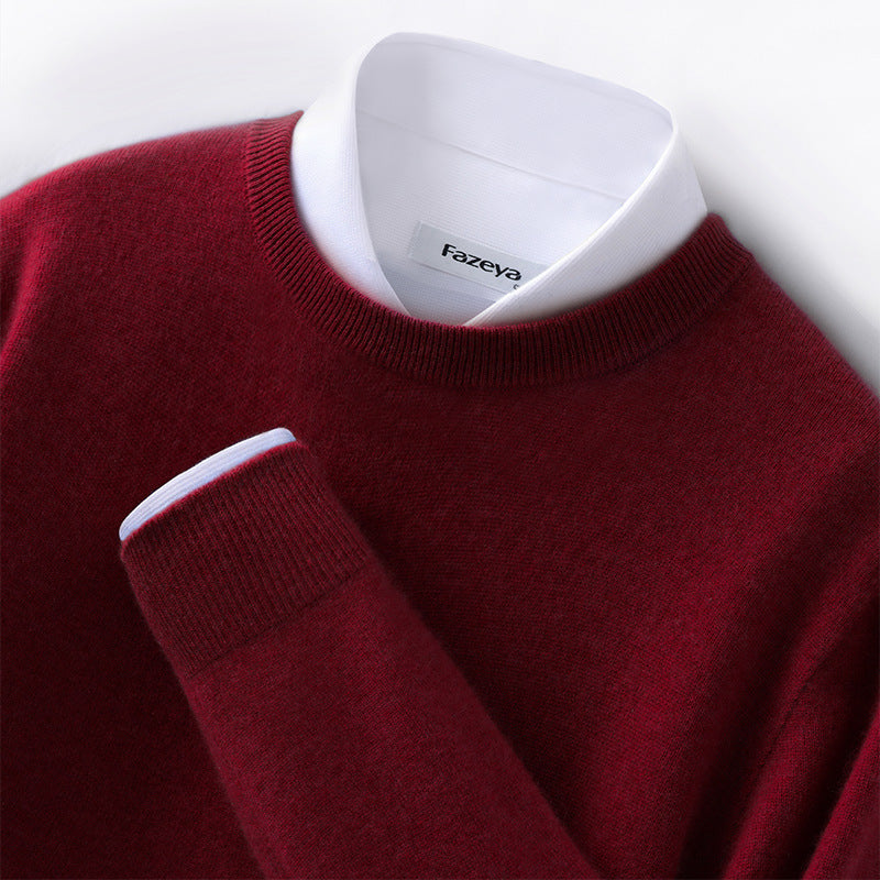 Men's Long Sleeve Pullover Business Casual Sweater Autumn And Winter Wild Thickened