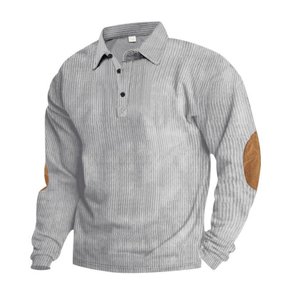 American Men's T-shirt Spring And Autumn Long Sleeve Corduroy