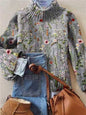 Women's Christmas Printed Turtleneck Sweater