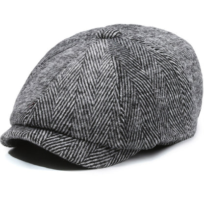 Herringbone Peaked Cap Middle-aged And Elderly Beret