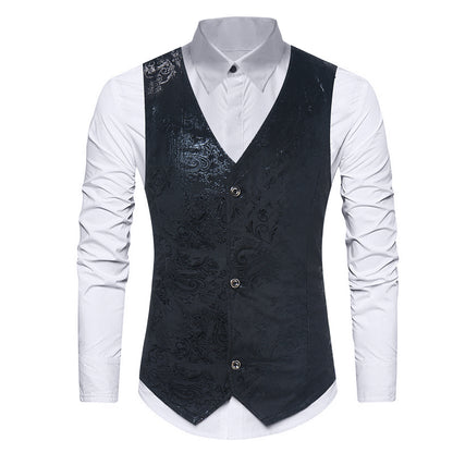 Men's New Clothes Bronzing Corduroy Vest