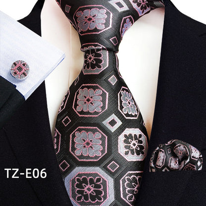Paisley Tie Square Scarf Pocket Square Cufflinks Three-piece Set
