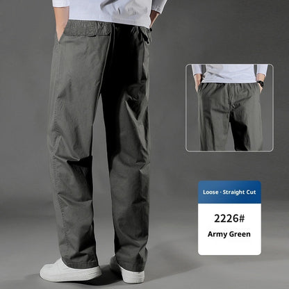 Men's Overalls Cotton Loose Casual Pants Straight Trousers