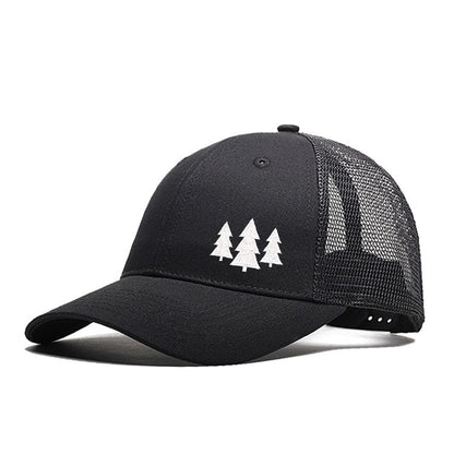 Pure Cotton Six Pieces Mesh Cap Black Forest Embroidery