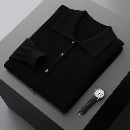 Men's Collar Button Solid Color Inner Wear Shirt