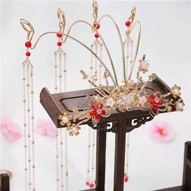 Flower Hairpin Hanfu Hair Crown Gorgeous Fairy Girl Toasting Clothes