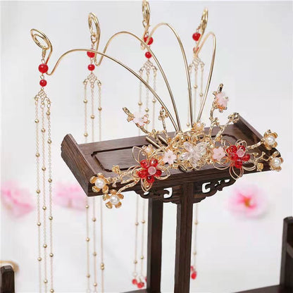 Flower Hairpin Hanfu Hair Crown Gorgeous Fairy Girl Toasting Clothes