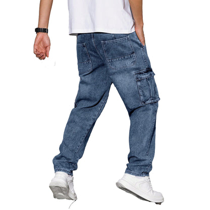 Light Blue Jeans Elastic Ankle Banded Pants