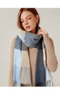 Shawl Scarf Winter Warmth Cashmere Tassel Plaid Long Bib