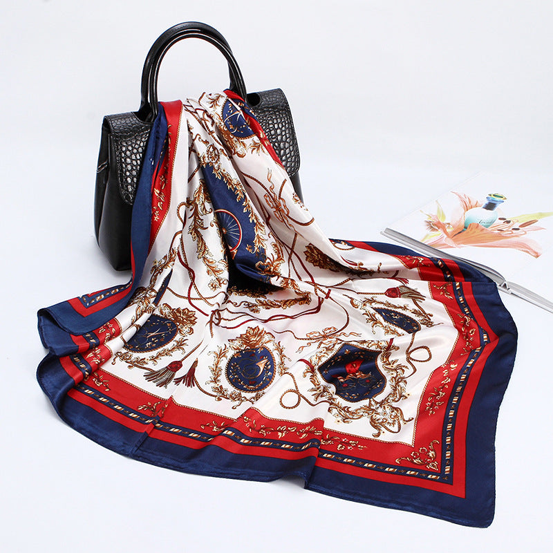 Spring And Autumn New 90cm Silk Scarf Silk Square