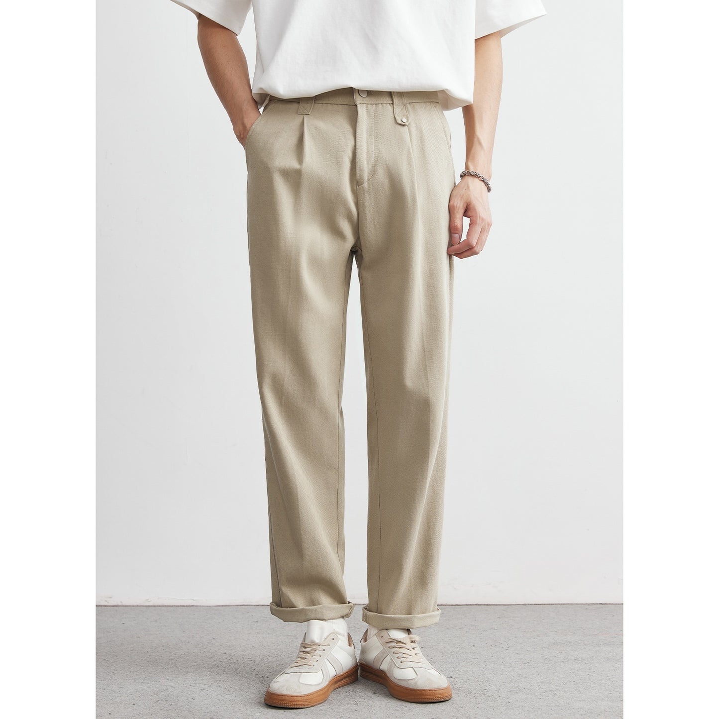 Straight Drooping Casual Pants Men's Loose Suit Pants