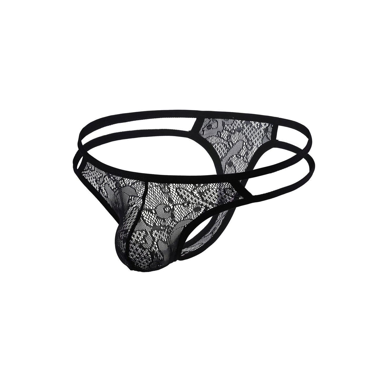 Men's Lace Underwear Sexy Pair Belt Hollow Out See Through