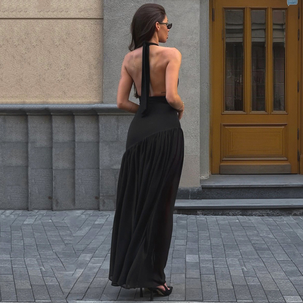 Women's Fashion Slim Fit Skirt Solid Color Dress