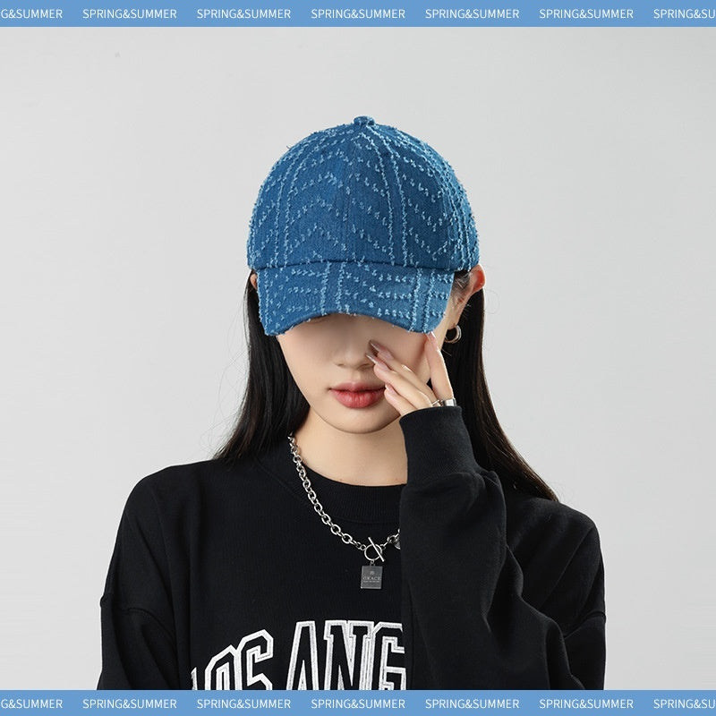 Japanese-style Retro All-match Face-looking Small Washed Denim Peaked Cap