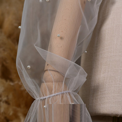 High-grade Pearl Mesh Oversleeves Detachable Plus Sleeves Two-way Wear Wedding Accessories