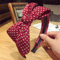 All-match Fabric Plaid Big Bow With Teeth Headband
