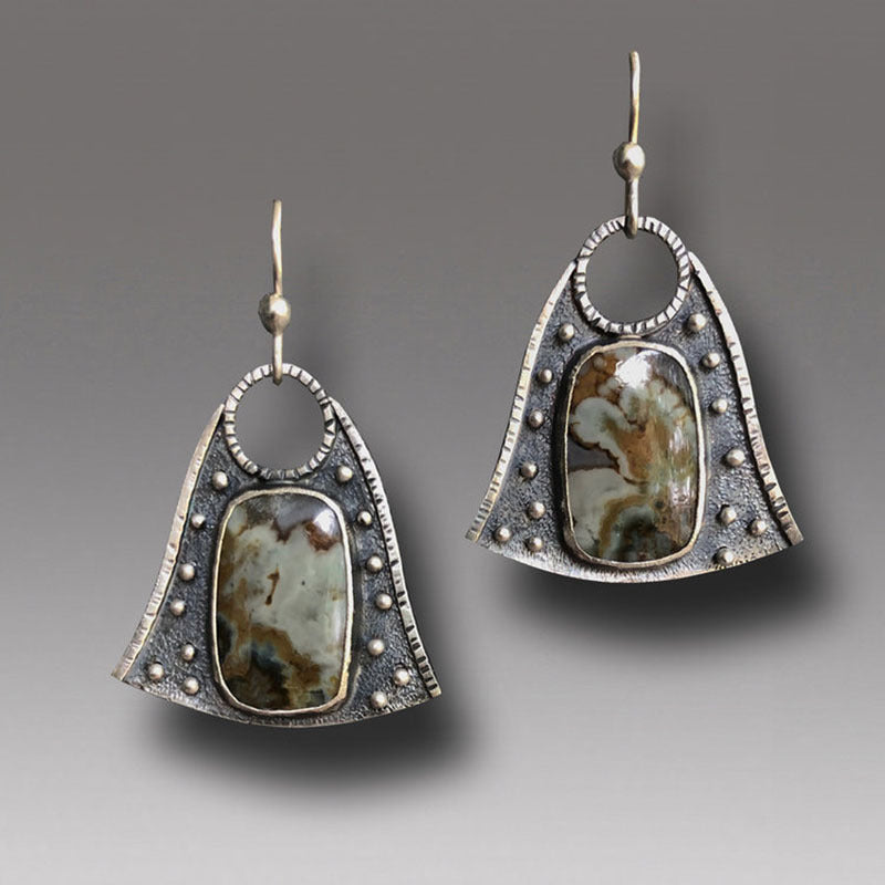 Retro Geometric Enamel Personalized Earrings