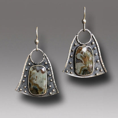 Retro Geometric Enamel Personalized Earrings