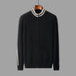 Men's Half-high Collar Knitted Slim-fitting All-matching Striped Korean Sweater