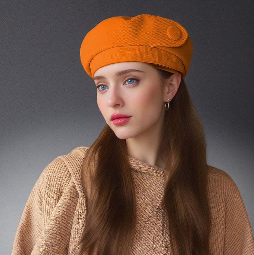 The High-end Button Beret Makes Your Face Look Smaller
