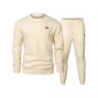 Men's Sports Casual Versatile Round Neck Sweater Set