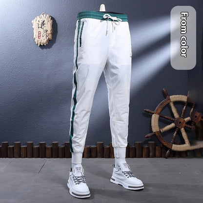 Ice Silk Breathable Stretch Slim-fitting Ankle-tied Skinny Sports Pants