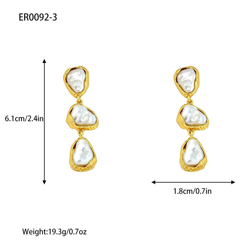 European And American Long Pearl Earrings Women's Niche Normcore Bag