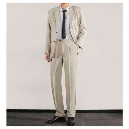 Korean Texture Slim Fit Trendy Grace Business Coat High-end Straight Trousers Suit