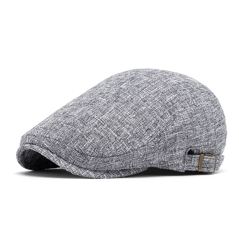 Breathable Cotton And Linen Beret Men's Retro Peaked Cap