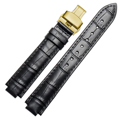 Silicone Watch Strap Top Layer Cowhide Leather