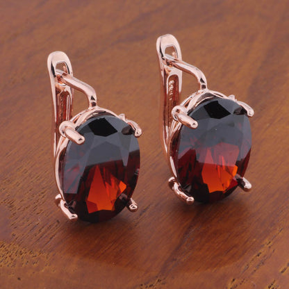 Romantic Retro 1014 Oval European And American Ear Clip