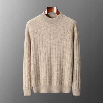 New Pullover Men's Half-high Collar Sweater