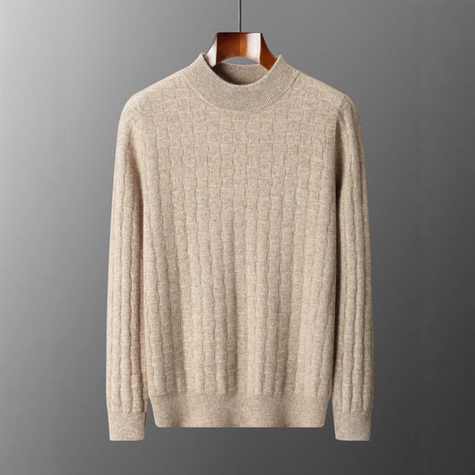 New Pullover Men's Half-high Collar Sweater
