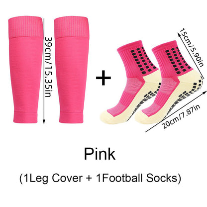 Sports Soccer Socks Knee Pad Mid-calf Glue Dispensing Non-slip