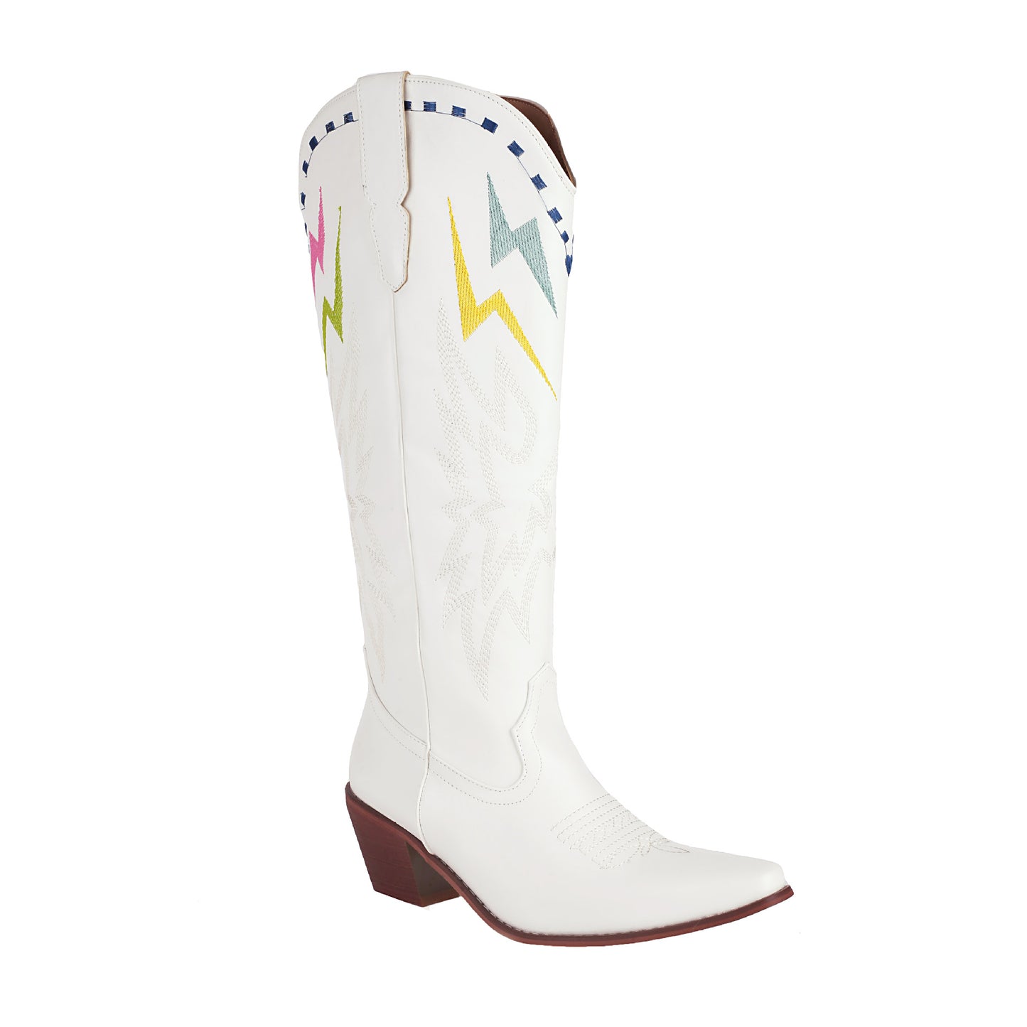 Lightning Embroidery Knee-high Boots Women