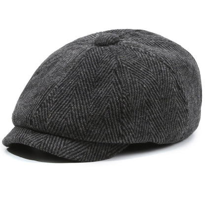 Herringbone Peaked Cap Middle-aged And Elderly Beret