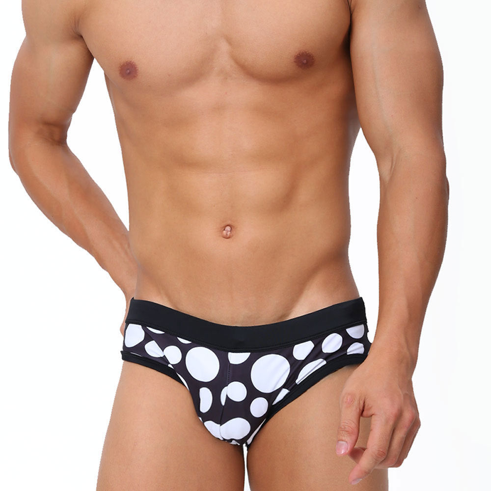 Men's Triangle Printed Swimming Trunks With Cups