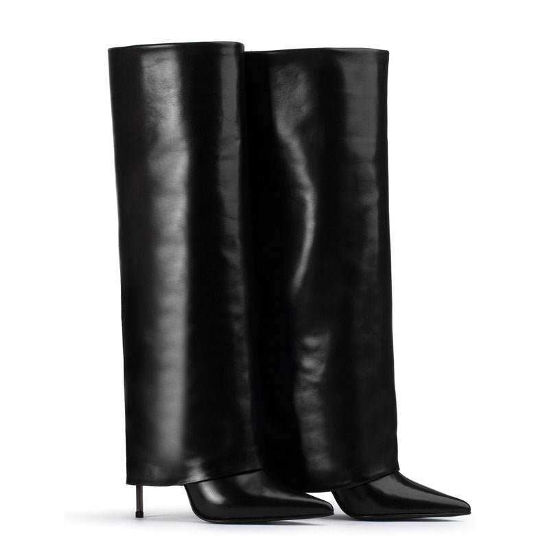 Stiletto Heel Pantyhose Boots Pointed Plus Size High Leg Boot