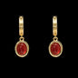 French Retro Red Cat Eye Earrings Niche