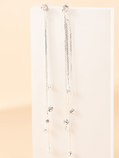 Front 2 Back 3 Strings Lucky Beads Tassel Earrings