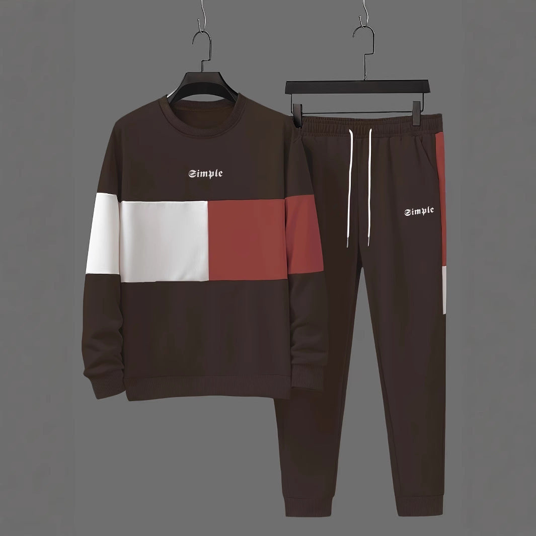 Fashion Simple Printing Sports Leisure Men's Suit