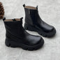 Round Toe All-matching Muffin Bottom Women's Authentic Leather Boots